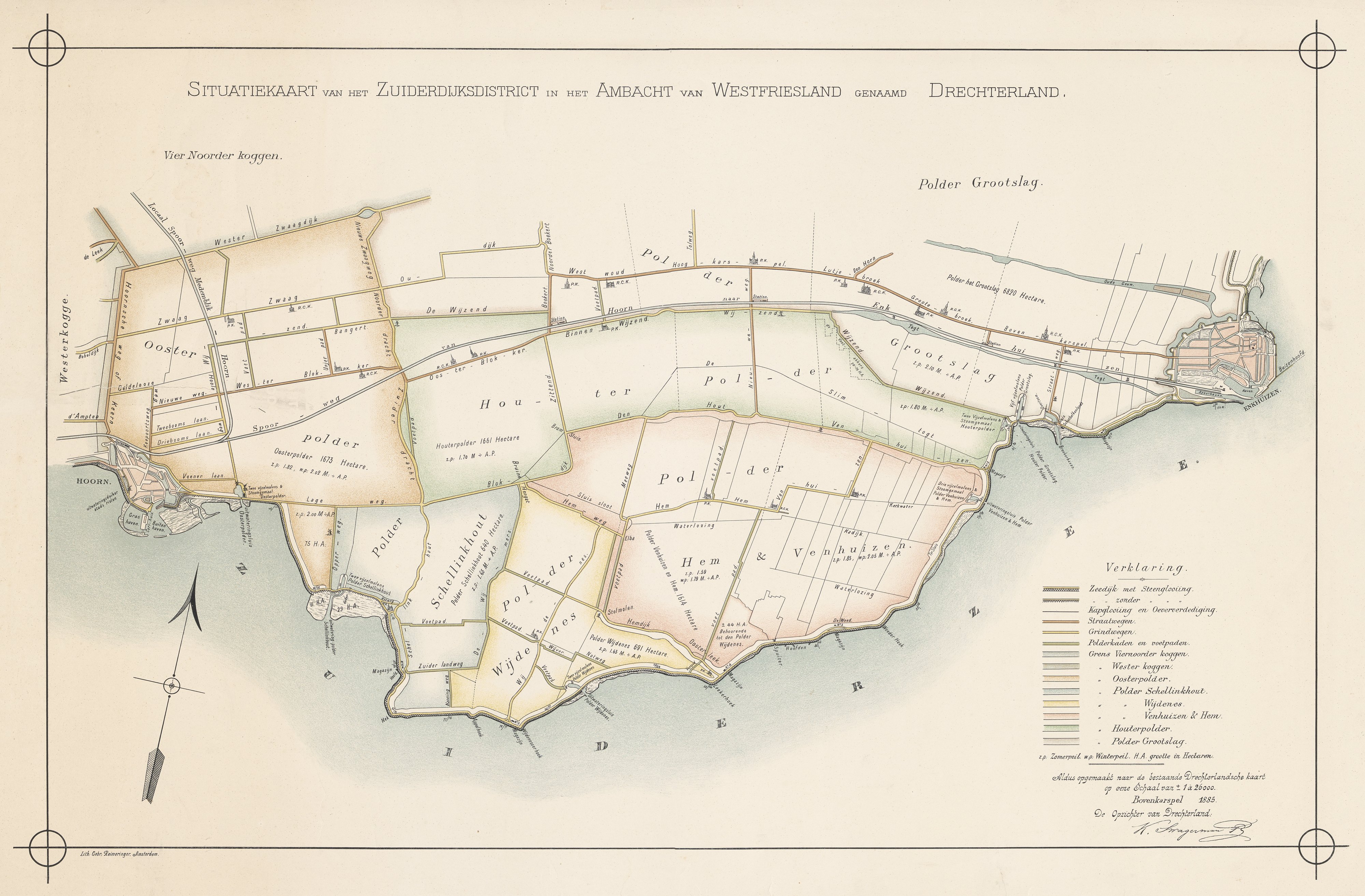 Historische kaart van Drechterland Frisius